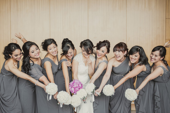 Grey bridesmaids' dresses. Photography by Creative Clicks. www.theweddingnotebook.com