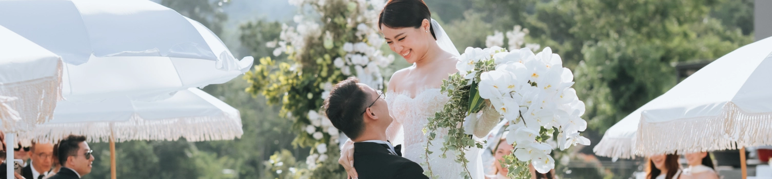 A Bespoke Garden Wedding at The Acres Resort featuring an All-White Dress Code