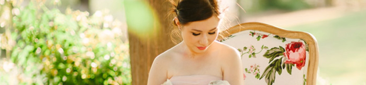 A Blush Pink Vera Wang Gown, With Tea And A Bunny
