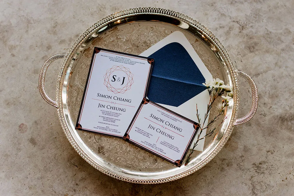 Blue wedding invites. Photo by Bloc Memoire Photography. theweddingnotebook.com