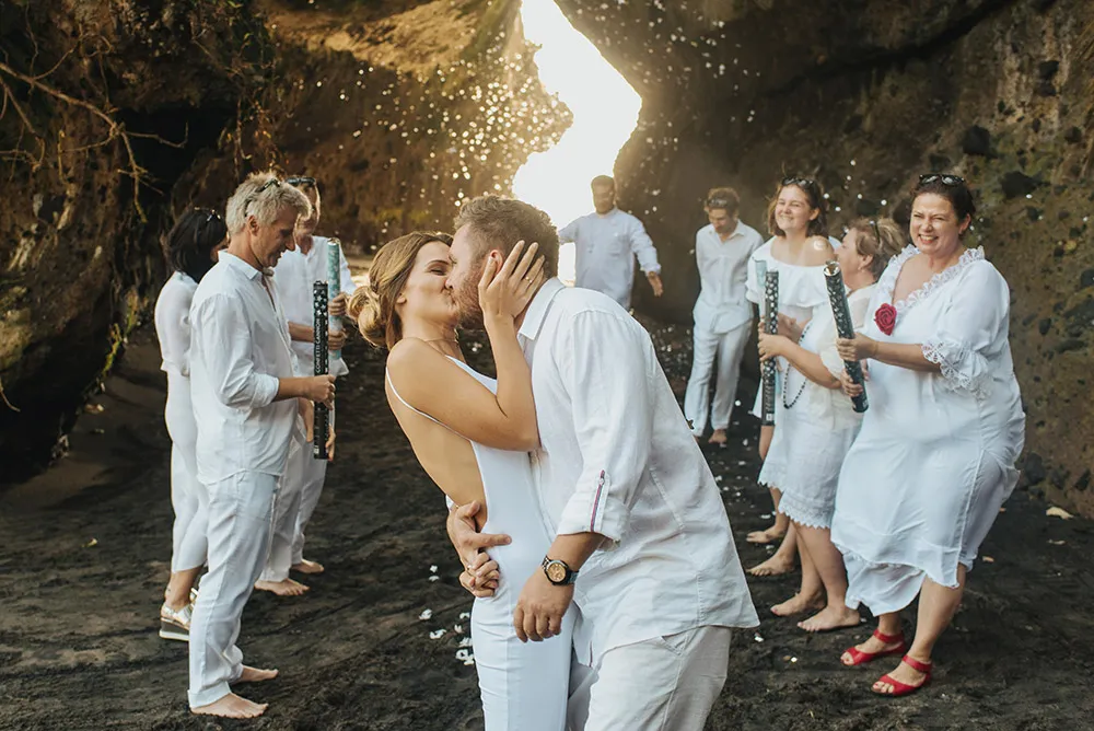 Wedding in a cave in Bali. Photo by Terralogical. theweddingnotebook.com