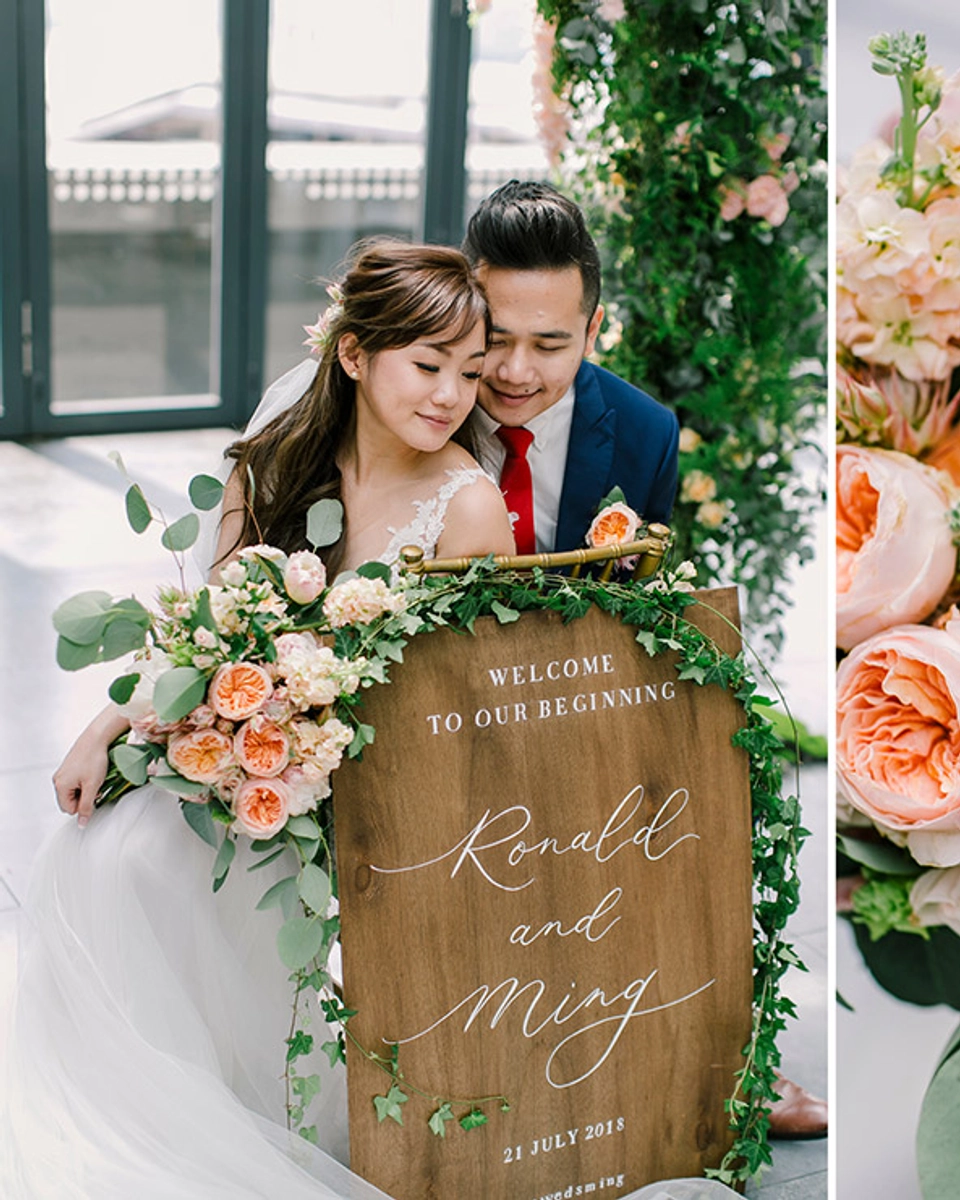Blush Tones in Rustic Woodland-themed Wedding at Le Meridien Kuala Lumpur