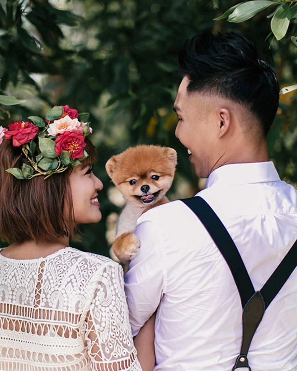 Boho Bridal Portraits With Fur Babies