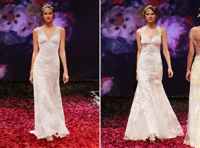 Left: Iris; Right: Mariposa – Claire Pettibone Fall 2014 Bridal Collection. theweddingnotebook.com