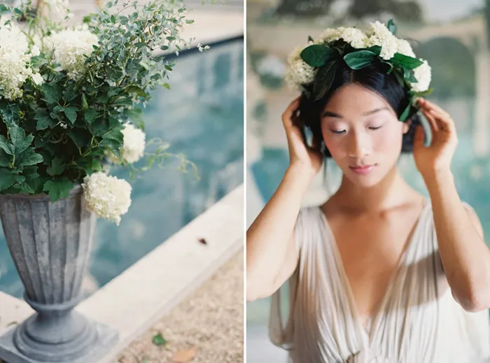 Marie Floral Crown by June Hart. Photo by Laura Gordon Photography. theweddingnotebook.com