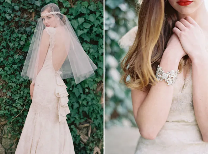 Enchanted Atelier by Liv Hart SS 2014 Collection – Eloise Headband with Marie Belle Veil and Isabella Cuff