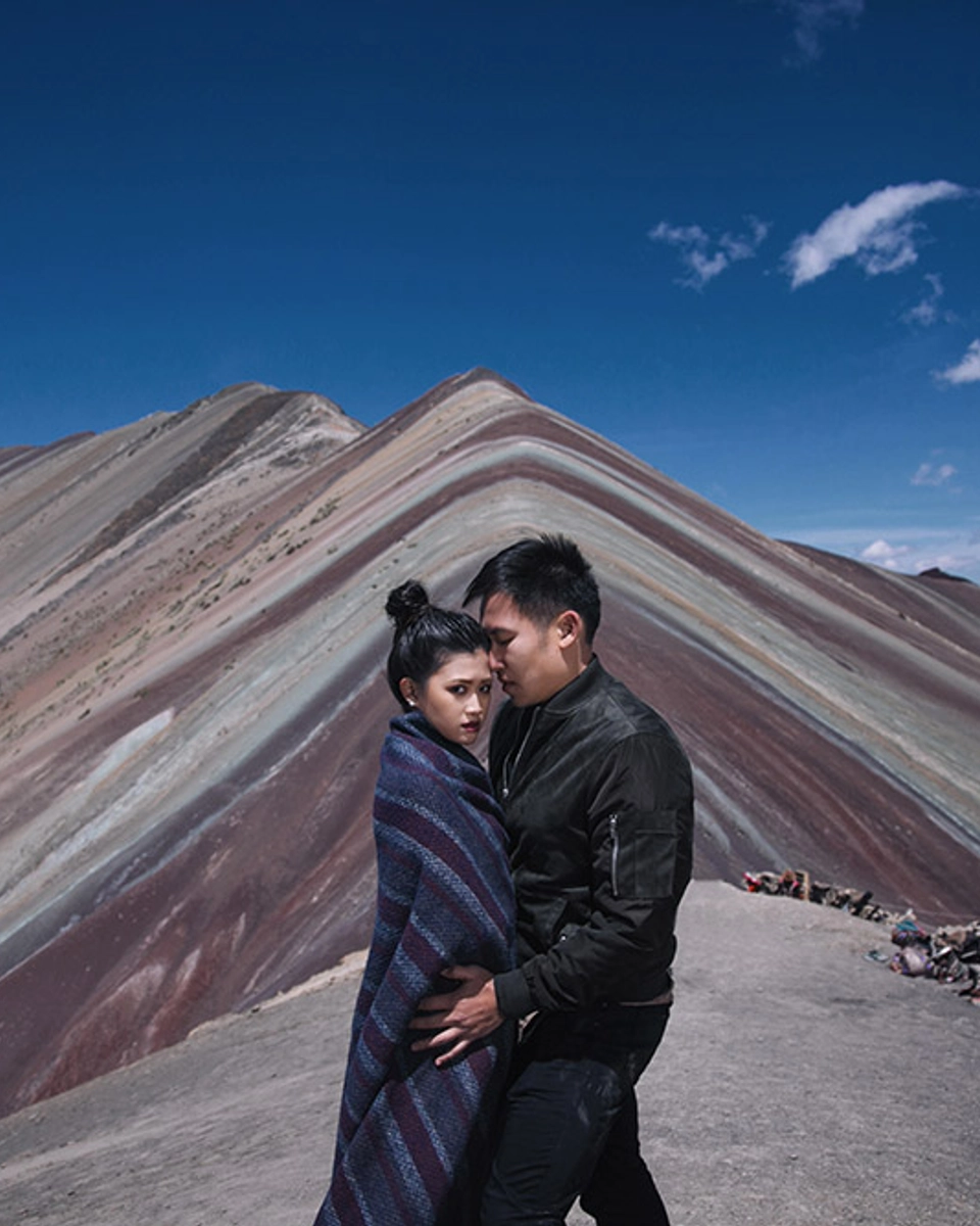 Engagement Portraits Amid the Stunning Hues of Rainbow Mountain, Peru