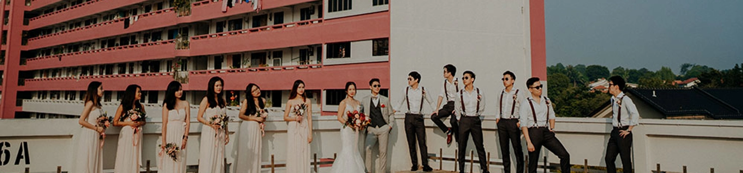 HDB Bridal Party Portraits Followed by A Woodland-Themed Wedding at St Regis Singapore