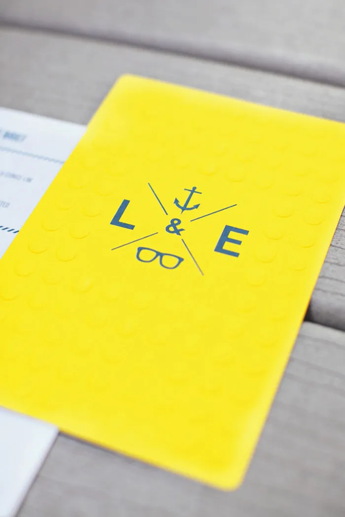 Photo by Ian Photography. LEGO wedding invitation. theweddingnotebook.com