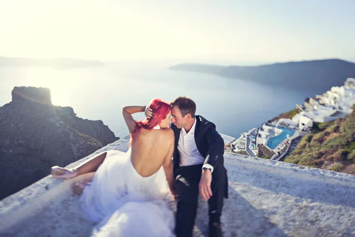 Destination bridal portraits at Santorini. Photography by Metrophoto. theweddingnotebook.com
