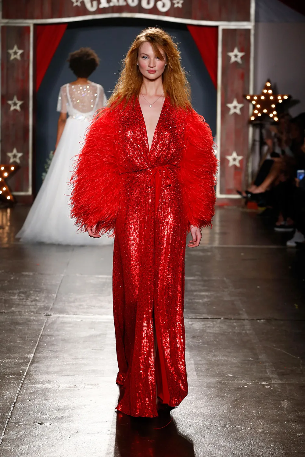 Red bridal gown. Jenny Packham 2018 Bridal Collection. tp://theweddingnotebook.com