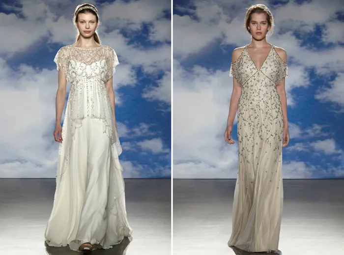 Left: Hatty; Right: Garbo – Jenny Packham Spring 2015 Bridal Collection. theweddingnotebook.com