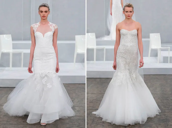 Left: Logan, Right: Destiny – Monique Lhuillier Spring 2015 Bridal Collection. theweddingnotebook.com