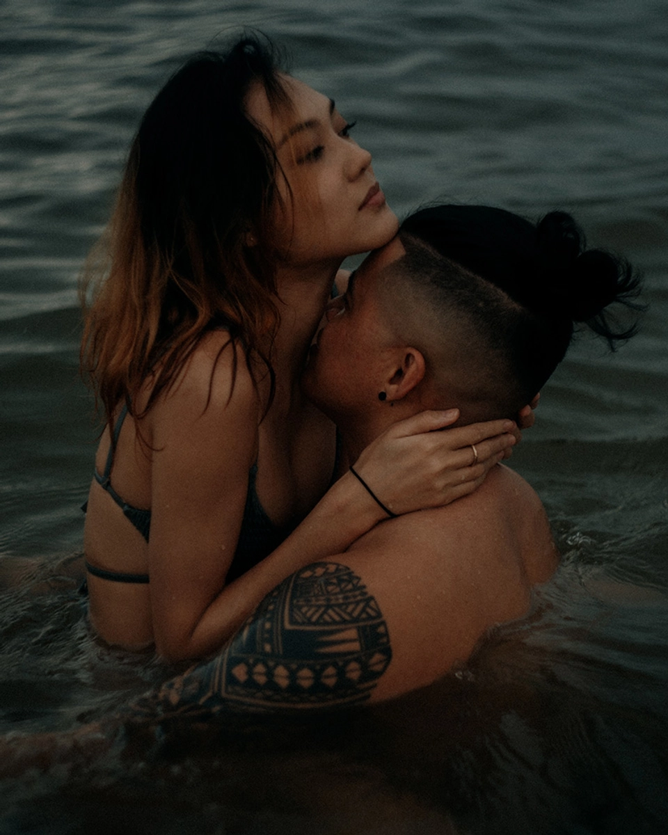 Moody Yet Sensual Beach Bridal Portraits