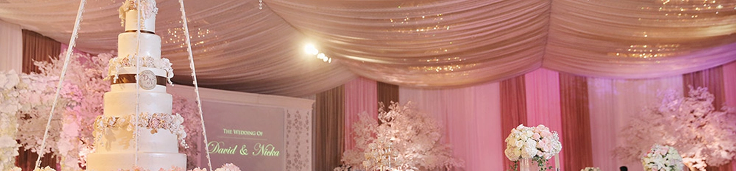 Over The Top Glamorous White, Soft Pink And Gold Wedding