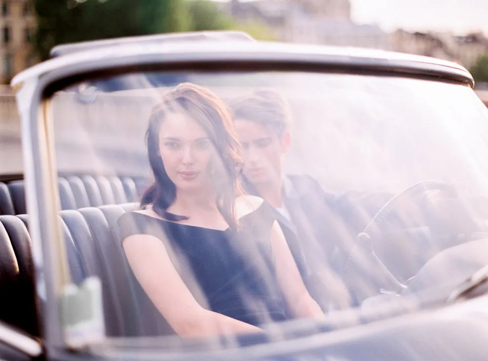 Le Secret dAudrey vintage car in Paris. theweddingnotebook.com