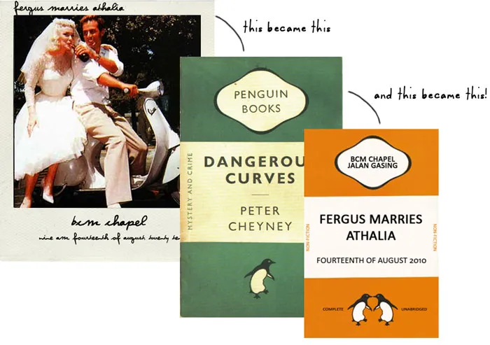 penguin books inspired wedding invitations