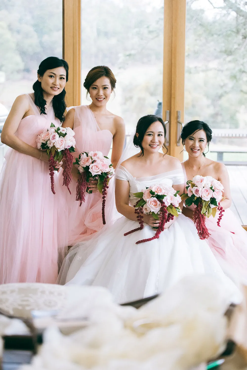 Bridesmaids in blush pink. Dennis Yap Photography. theweddingnotebook.com