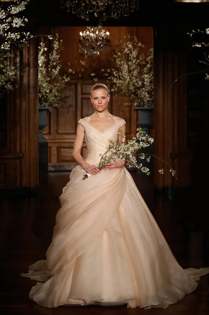 Romona Keveza Couture Spring 2014 Bridal Collection. theweddingnotebook.com. 1800’s – Victoriana. While the preferred choice of this era was the white wedding gown, thanks to Queen Victoria, her daughter Princess Anne boldly chose to marry in blush