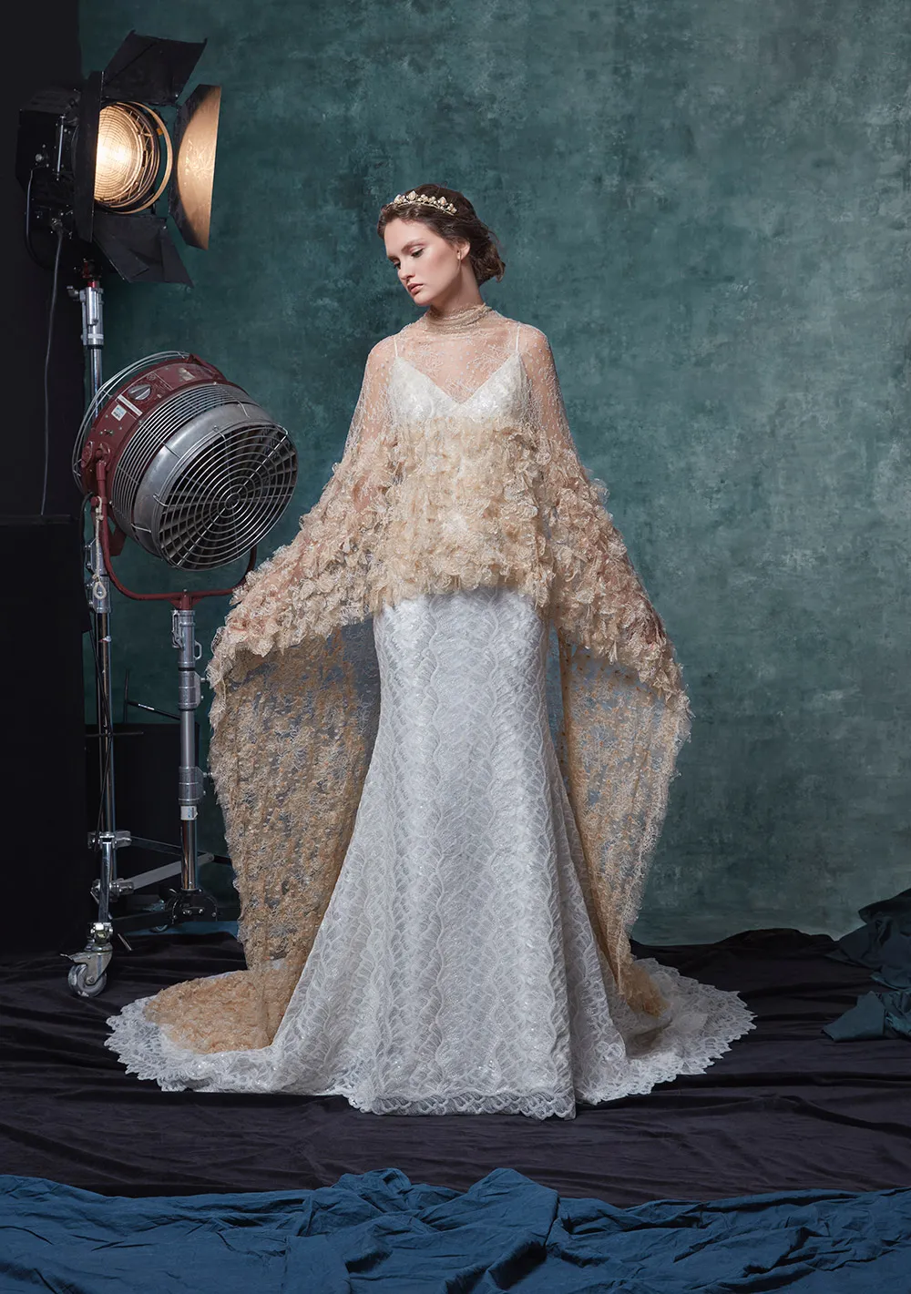 Charlize with Cape - Sareh Nouri Fall 2019 Bridal Collection. theweddingnotebook.com