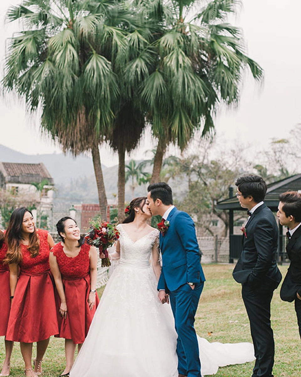 Seeing Red At A Garden Wedding Held At Beas River Country Club, Hong Kong