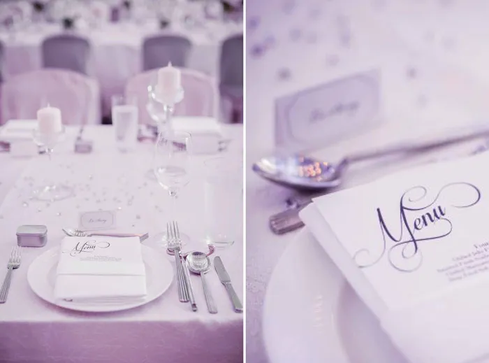 Black, white and a little sparkle table setting. Photography by Creative Clicks.theweddingnotebook.com