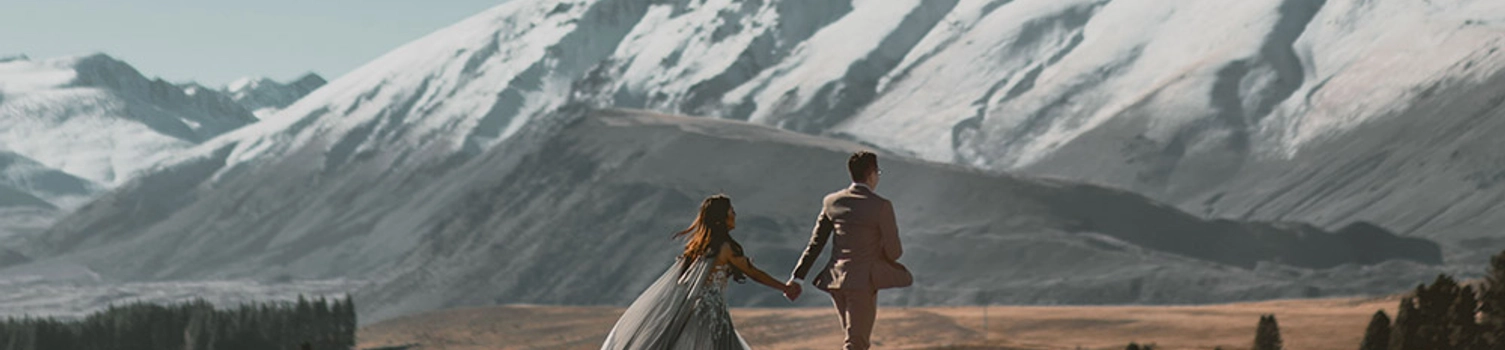 Stormy Yet Dreamy Bridal Portraits in Queenstown New Zealand