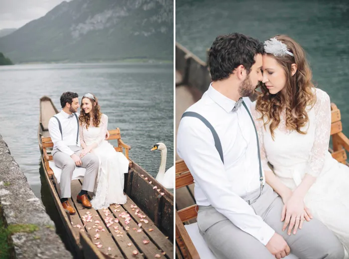 Bridal portraits in Hallstatt. Photography by Thomas Steibl. theweddingnotebook.com