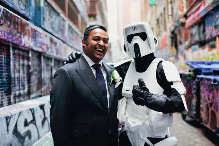 Superhero wedding photo. Sayher Heffernan Photography