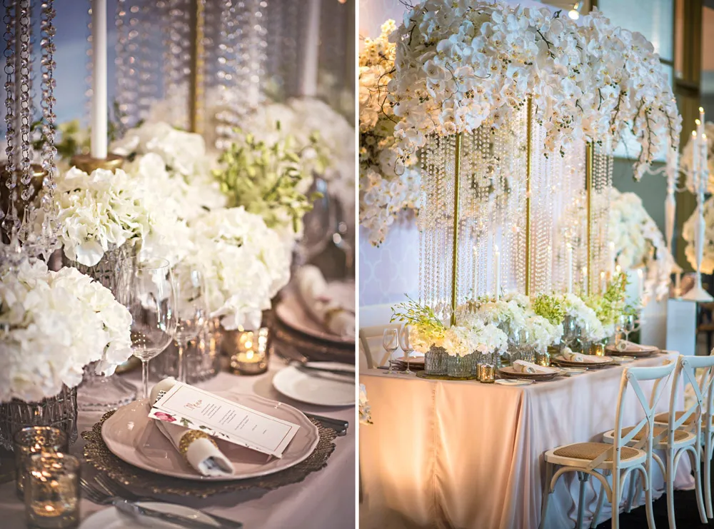 Hilton Kuala Lumpur white and gold glam. theweddingnotebook.com