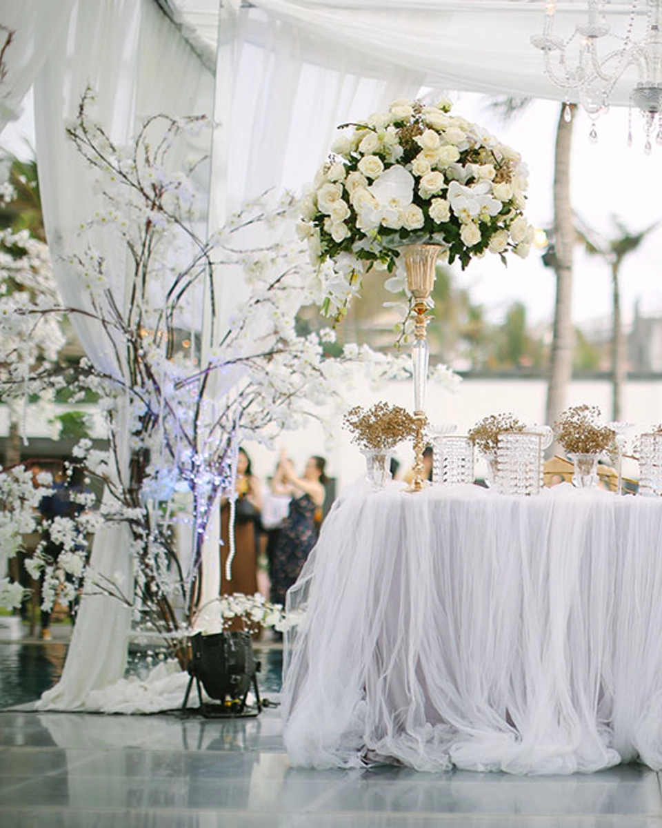White On White Wedding With A Hint Of Pastel At Alila Seminyak Bali